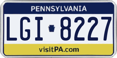 PA license plate LGI8227