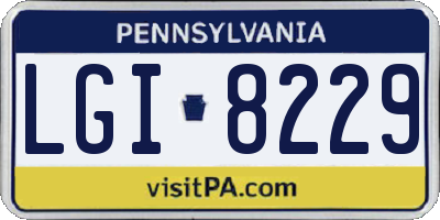 PA license plate LGI8229