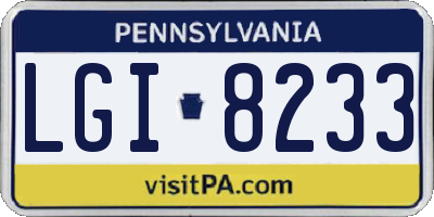 PA license plate LGI8233