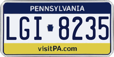 PA license plate LGI8235