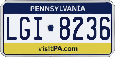 PA license plate LGI8236