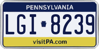 PA license plate LGI8239