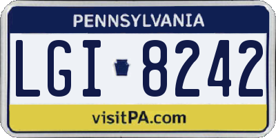PA license plate LGI8242