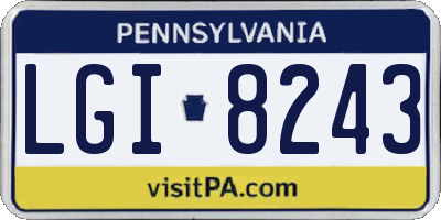 PA license plate LGI8243