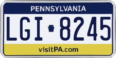 PA license plate LGI8245