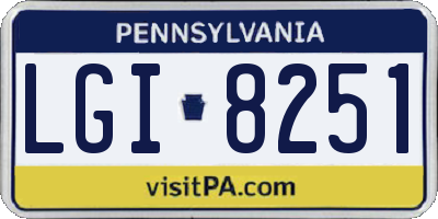PA license plate LGI8251