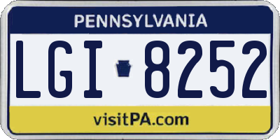 PA license plate LGI8252