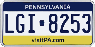 PA license plate LGI8253