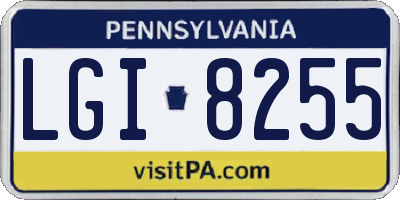 PA license plate LGI8255