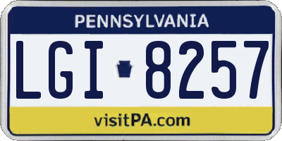 PA license plate LGI8257