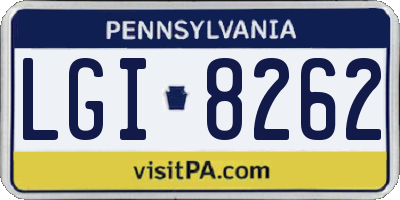 PA license plate LGI8262
