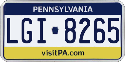 PA license plate LGI8265