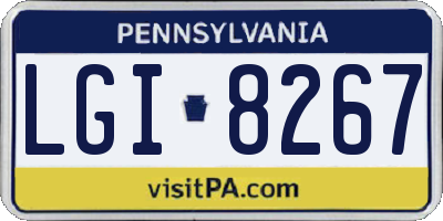 PA license plate LGI8267