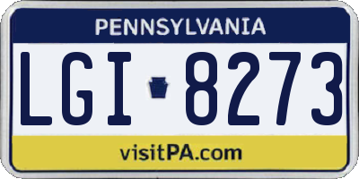 PA license plate LGI8273