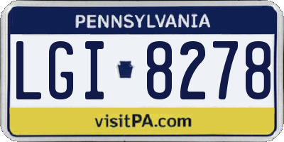 PA license plate LGI8278