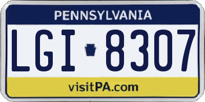PA license plate LGI8307