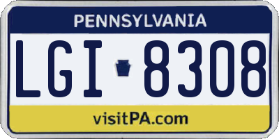 PA license plate LGI8308