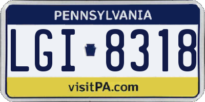 PA license plate LGI8318
