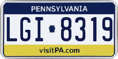 PA license plate LGI8319