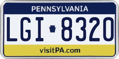 PA license plate LGI8320