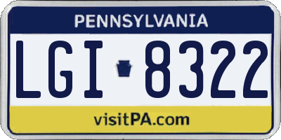 PA license plate LGI8322