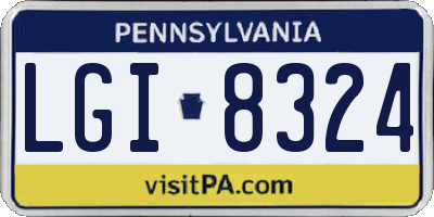 PA license plate LGI8324