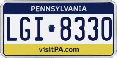 PA license plate LGI8330