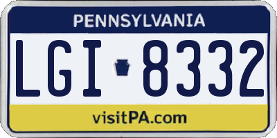 PA license plate LGI8332