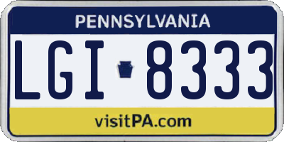 PA license plate LGI8333