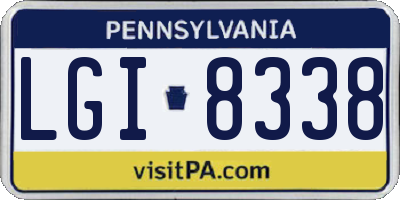 PA license plate LGI8338