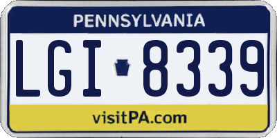 PA license plate LGI8339