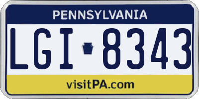 PA license plate LGI8343