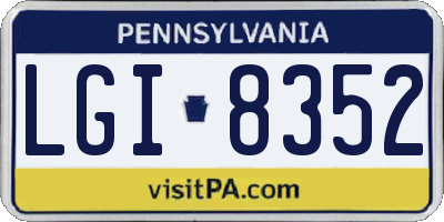 PA license plate LGI8352