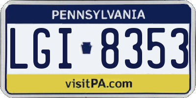 PA license plate LGI8353