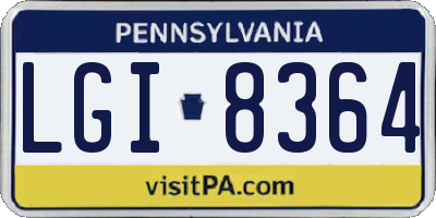 PA license plate LGI8364