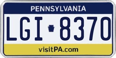 PA license plate LGI8370