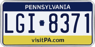 PA license plate LGI8371