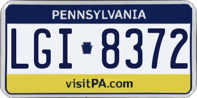 PA license plate LGI8372