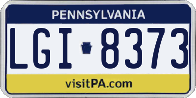 PA license plate LGI8373