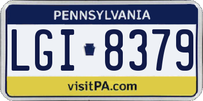 PA license plate LGI8379