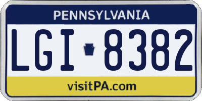 PA license plate LGI8382