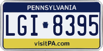 PA license plate LGI8395