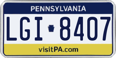 PA license plate LGI8407