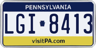 PA license plate LGI8413