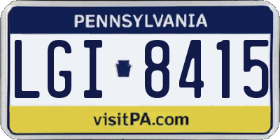 PA license plate LGI8415