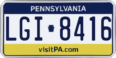PA license plate LGI8416
