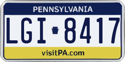 PA license plate LGI8417
