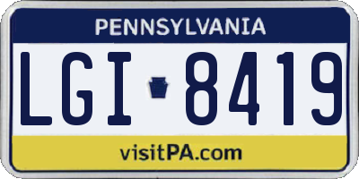 PA license plate LGI8419