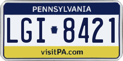PA license plate LGI8421