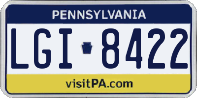 PA license plate LGI8422